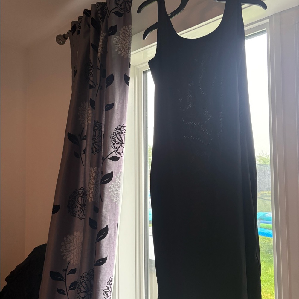 Amazon Black Scoop Neck Bodycon Maxi Dress